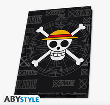Load image into Gallery viewer, One Piece Skull Glass, Pin and Notebook Giftset
