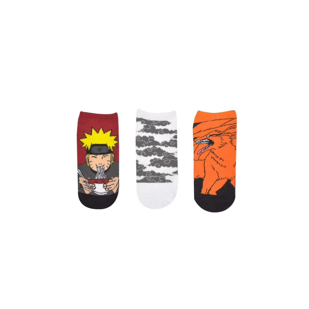 Naruto Shippuden Nine Tails 3 Pair Lowcut Socks