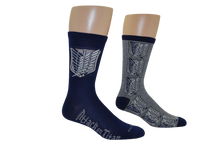 Load image into Gallery viewer, Attack on Titan Scout Regiment 2 Pair Crew Socks
