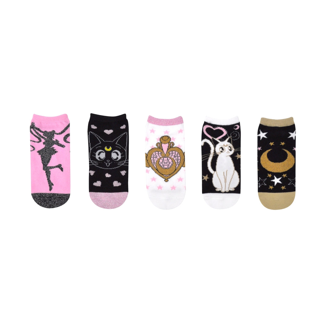 Sailor Moon Lurex 5 Pair Pack Lowcut Socks
