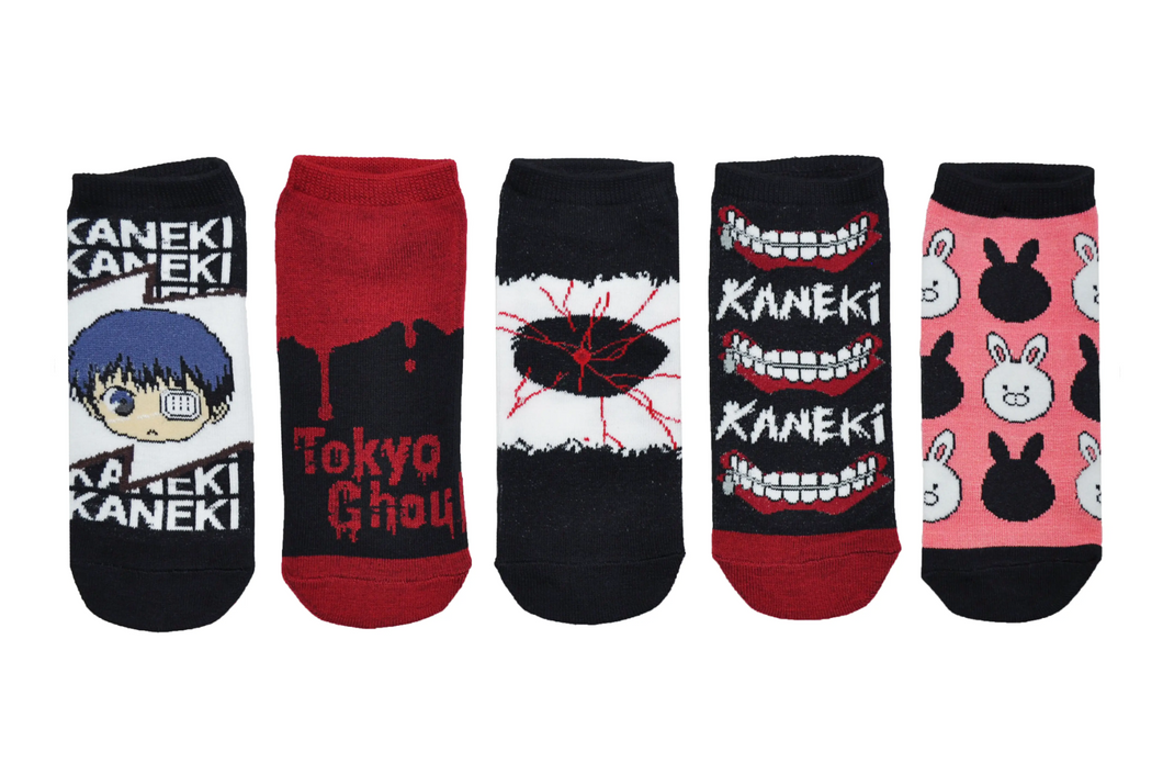 Tokyo Ghoul Kaneki 5 Pair Lowcut Socks