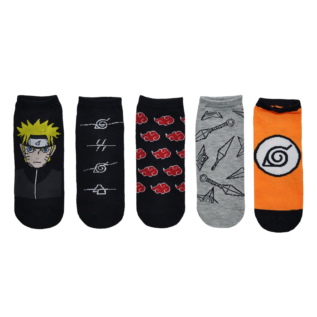 Naruto Shippuden Symbols 5 Pair Lowcut Socks